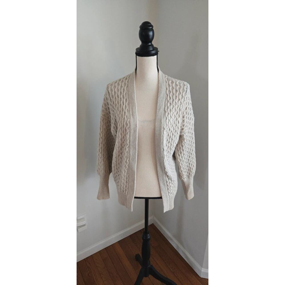 Universal thread beige open cardigan sweater medium